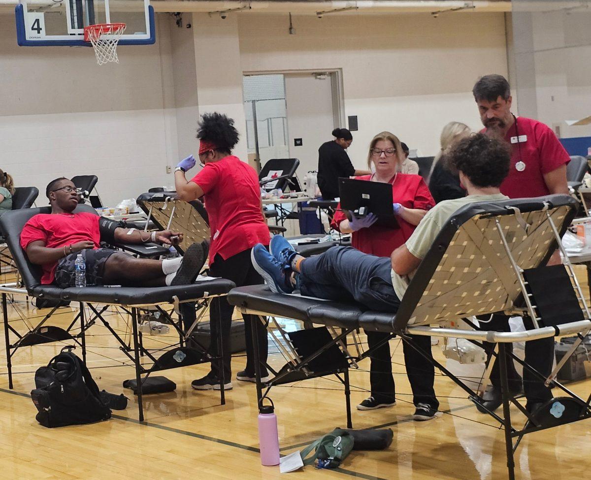 Students gave blood in the 100 Miles of Hope Blood Drive, competing against rival Western Kentucky University. (Photo by DeAsia Powell)