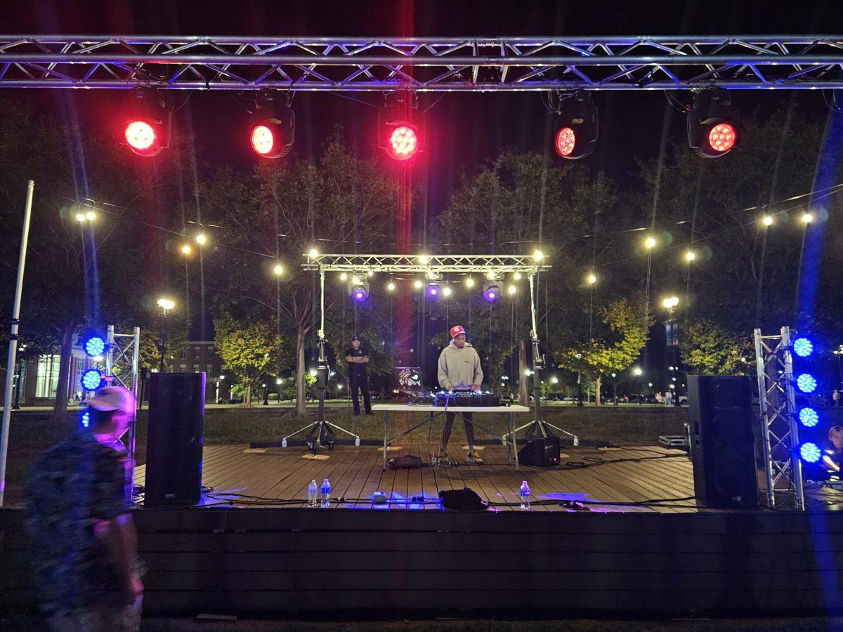 Corban Reynolds aka DJ Cash in action on the north Student Union Commons stage in Murfreesboro, Tennessee, on October 10, 2024. (Photo by DeAsia Powell)