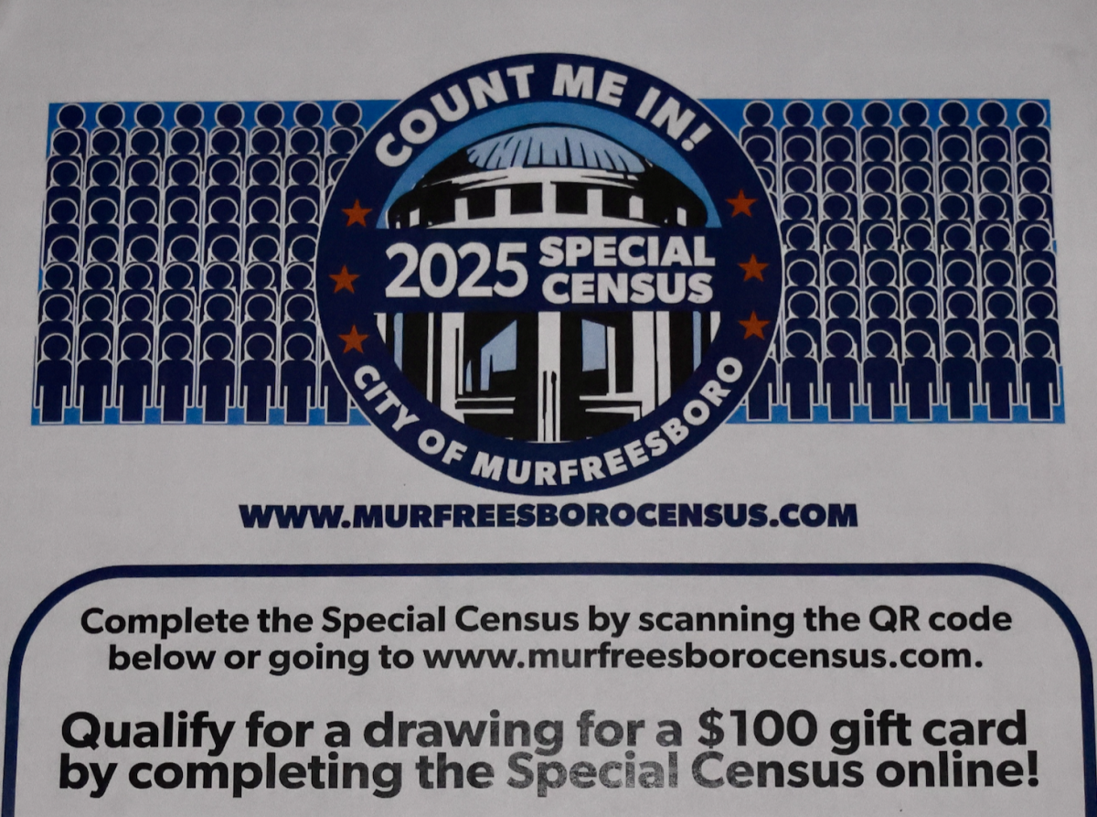 Murfreesboro has a special census that goes out in November 2024. (Photo by Noah McLane)