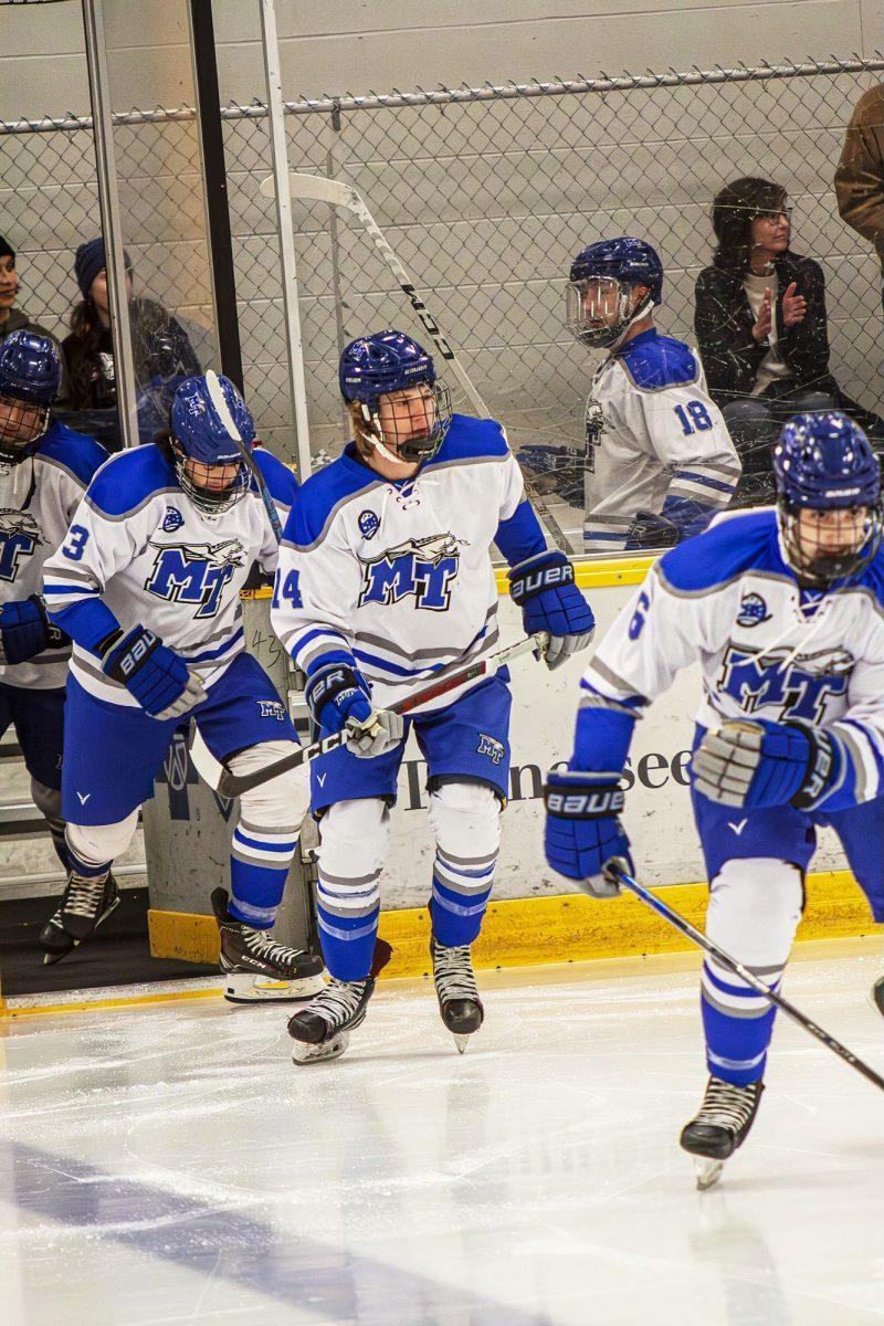 MTSU Hockey skates out onto the ice, on Oct. 26, 2024, at the Ford Ice Center.