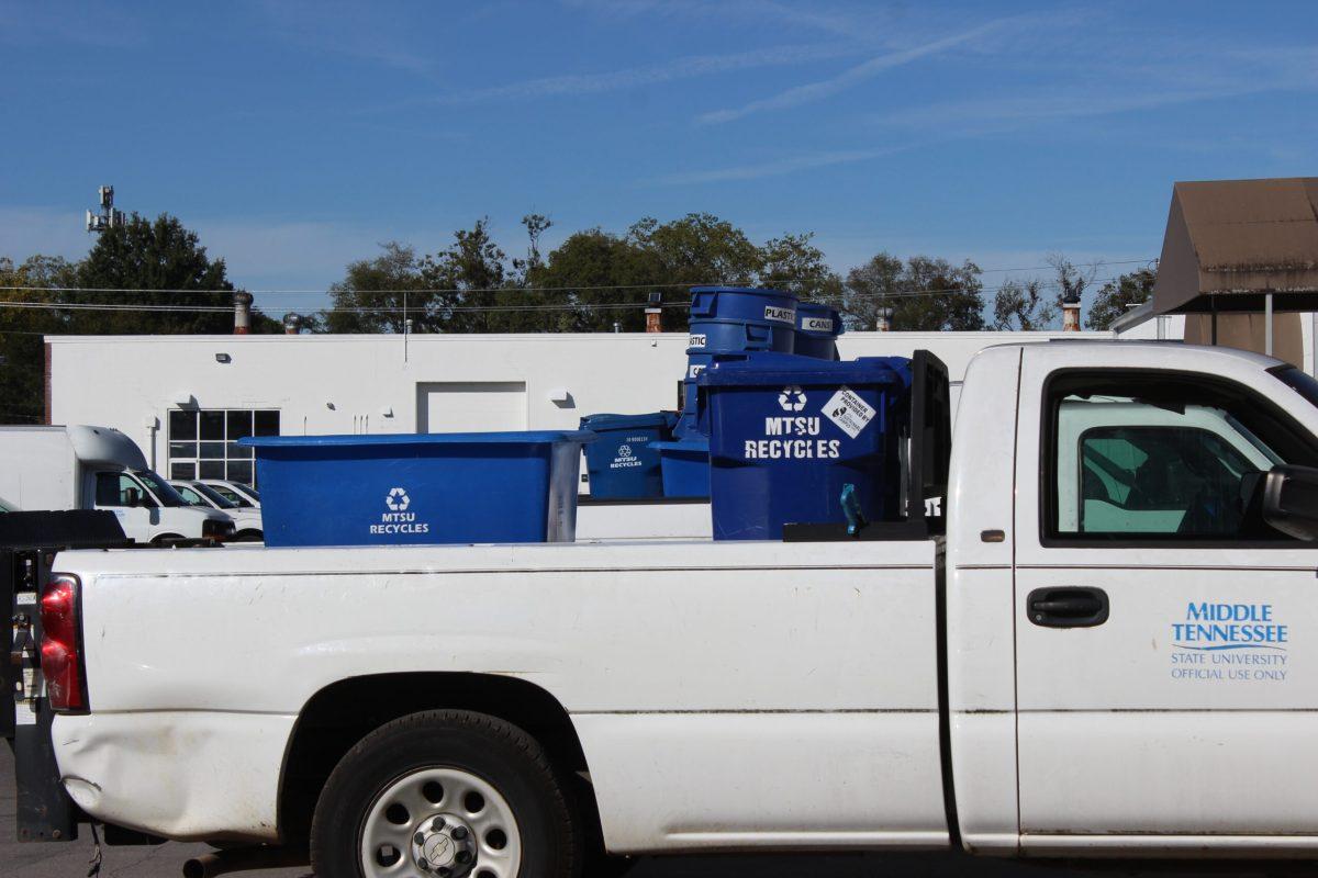 MTSU Recycling only has a drop-off area for aluminum cans due to lack of resources in 2024. (Photo by Hannah Carley)