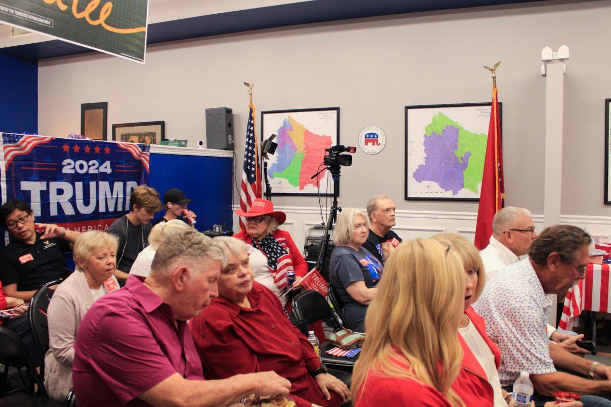 Rutherford County Republicans watch the election in Murfreesboro, Tennessee on Nov. 5, 2024 (Photo by Vanessa Hamel)