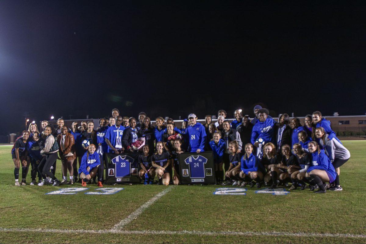 Middle Tennessee soccer celebrates senior night, 11-1-24. (Photo by Caitlyn Hajek)