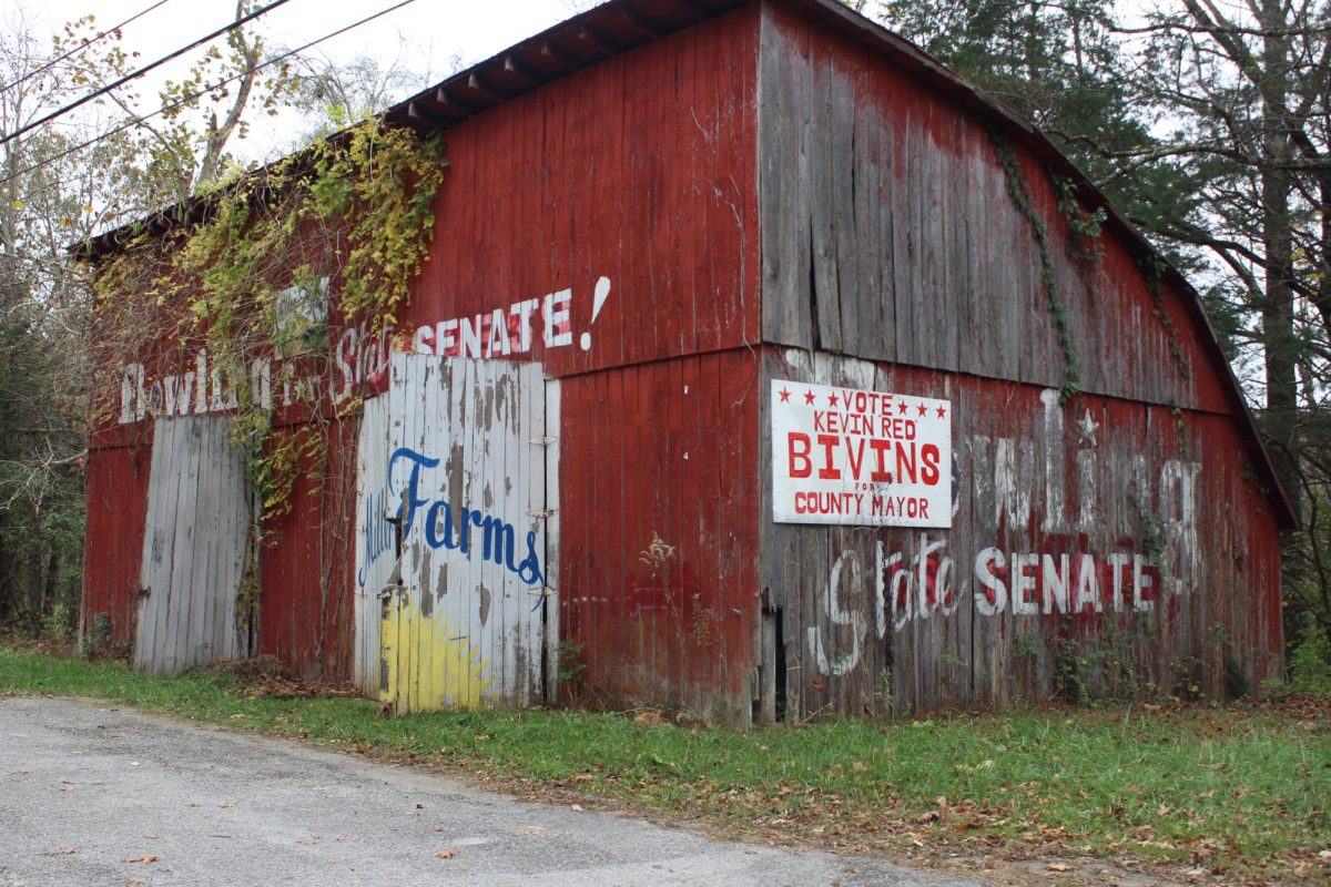 A barn serves as a place for campaigning for politicians in Van Buren County, rather than campaigning through local news outlets on Nov. 15, 2024.