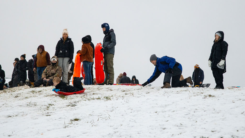 A sledder in action in Murfreesboro, Tennessee, on Jan. 10, 2025.