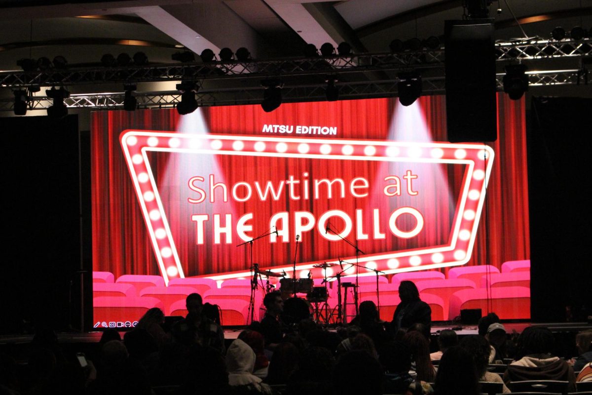 The stage is set for Showtime at the Apollo at MTSU's Student Union Ballroom on Feb. 13, 2025.