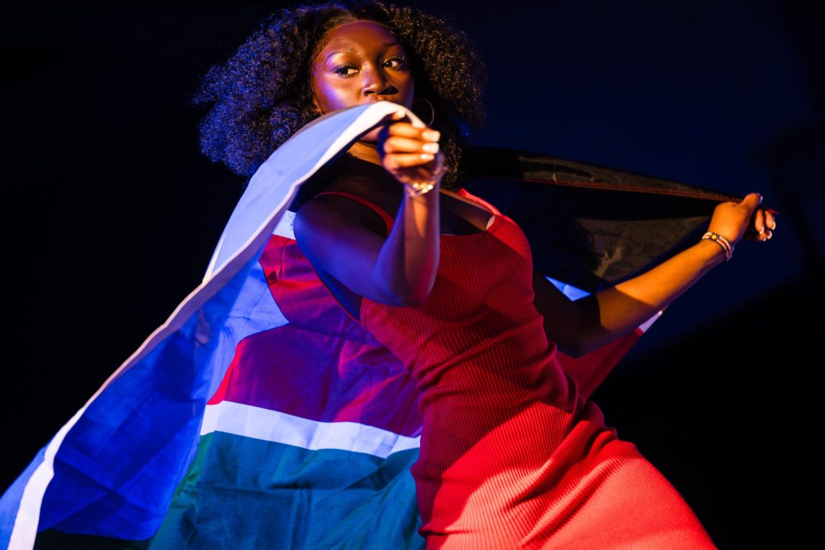 Nyagach "Nya" Elnour shines at the Night in Africa fashion show at MTSU on Feb. 27, 2025.