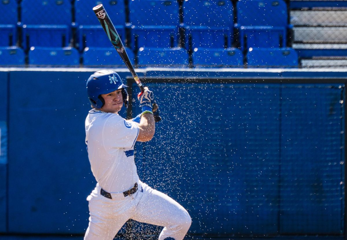 MTSU batter swings away against UT Martin at Reese Smith Jr. Field on Feb. 28, 2025.