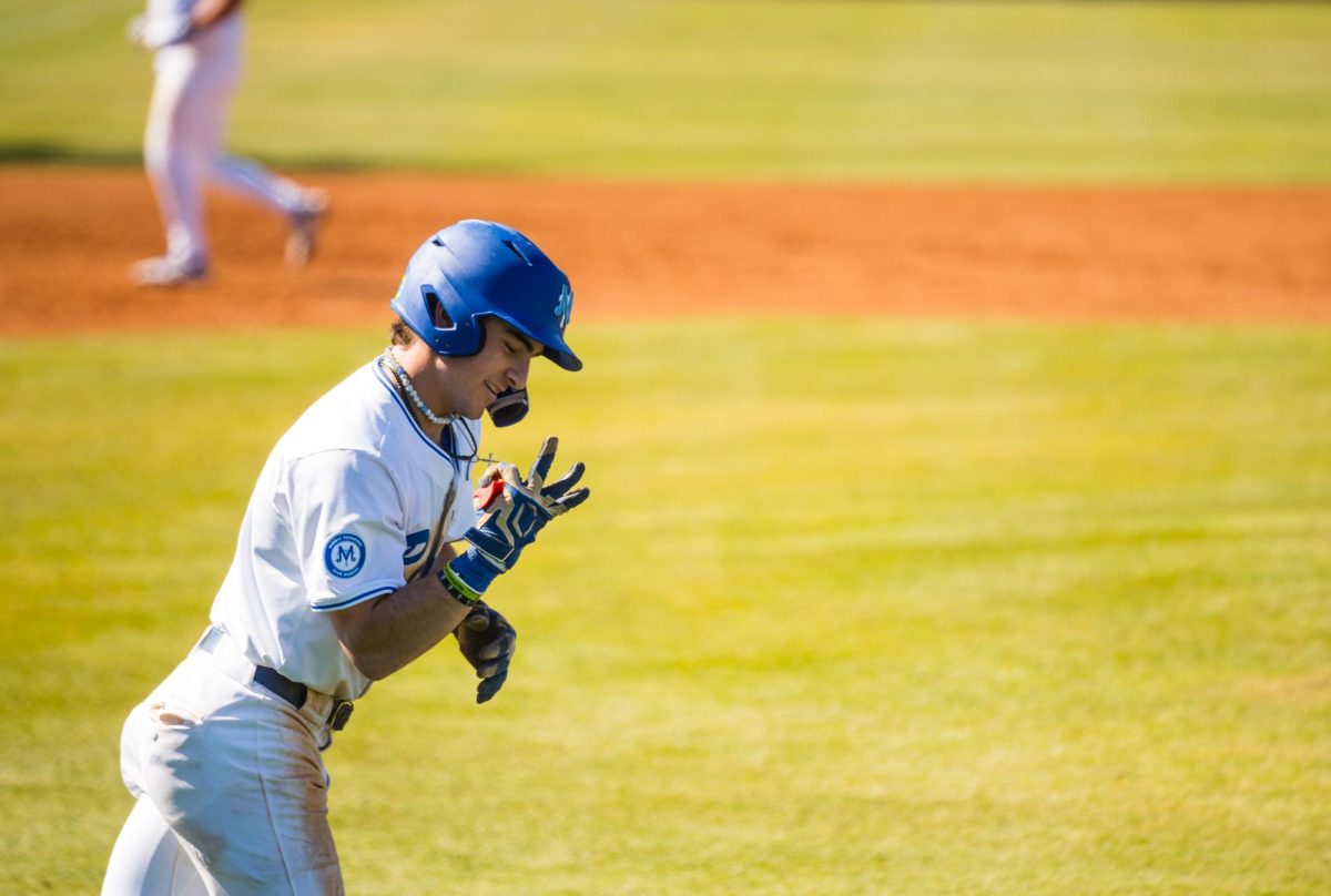 Eston Snider rounds the bases against UT Martin at Reese Smith Jr. Field on Feb. 28, 2025.