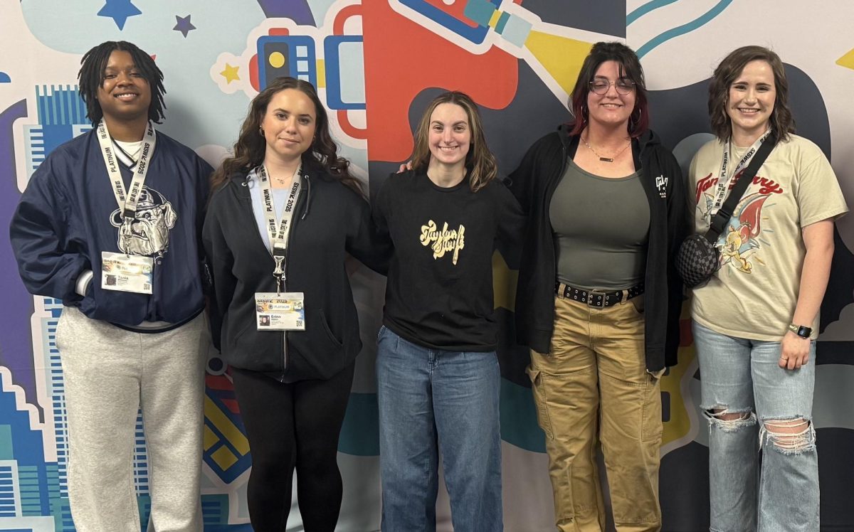 MTSU students Nia Wilkerson, Erinn Rebhun, Kendall Burrill, Audrey Lapp and Brooke Colebank arrive at SXSW in Austin, Texas, on March 10, 2025.