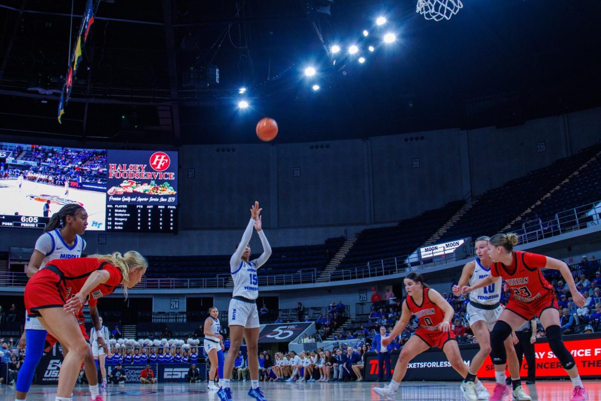 Ta'Mia Scott shoots a free throw at the Von Braun Center, on March 14, 2025. 