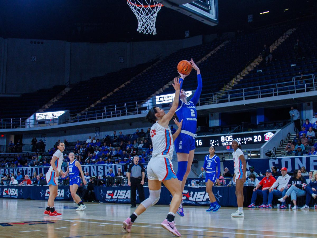 Anastasiia Boldyreva reaches for a shot at the Von Braun Center, on March 15, 2025.