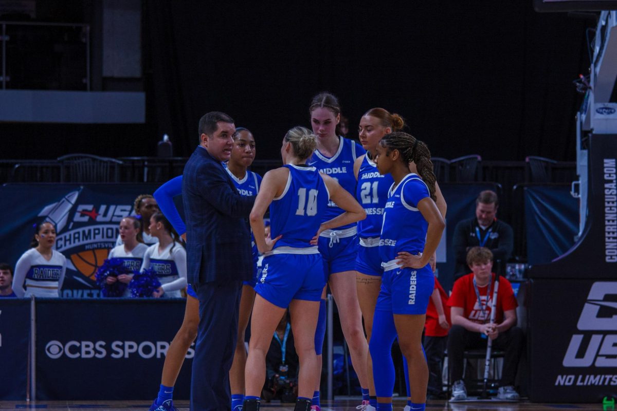 Assistant head coach Matt Insell talking to the team at the Von Braun Center, on March 15, 2025.