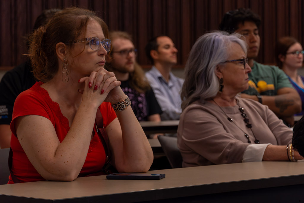 Audience watches Megan Craig’s philosophy talk at a lyceum event on Sept. 26, 2025.