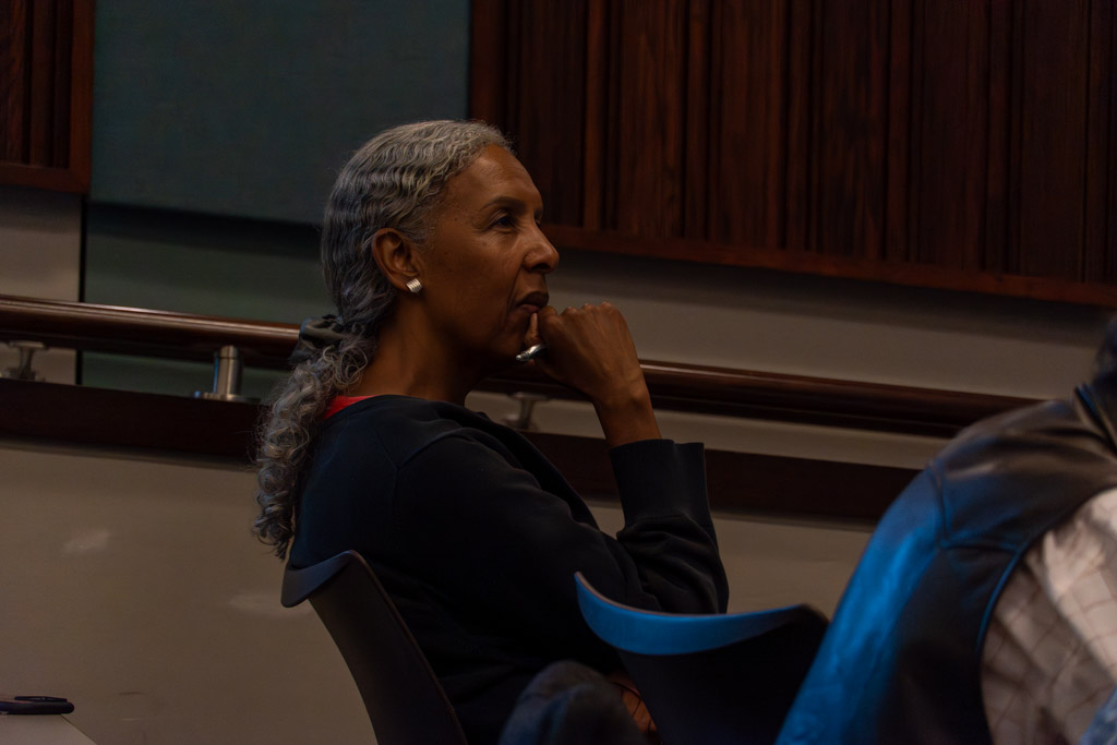 Heather Gibbs listens to Megan Craig’s talk at a lyceum event on Sept. 26, 2025.