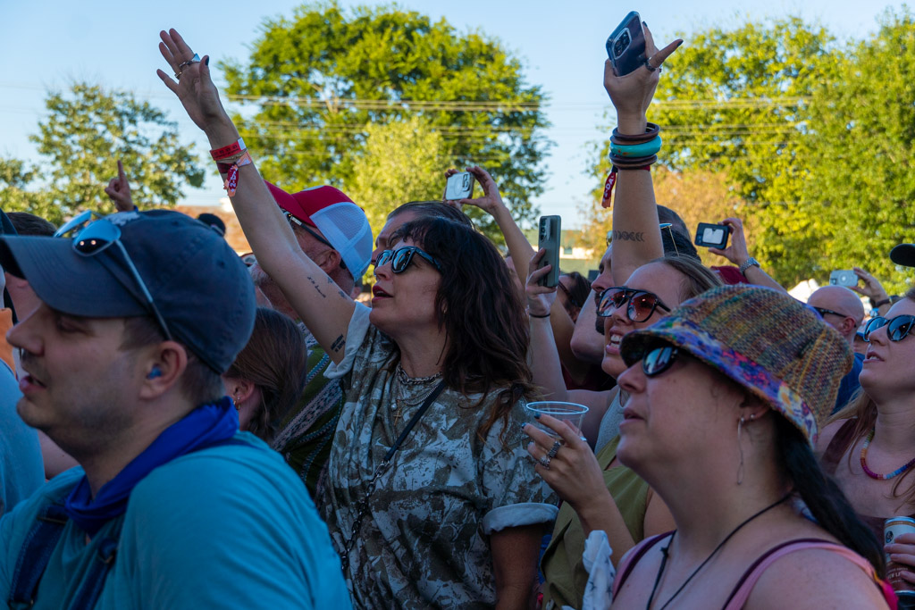 Fans cheer for Better than Ezra at the Gold Record Road Stage at
Pilgrimage Music & Culture Festival on Sunday, Sept. 28, 2025, in Franklin
Tennessee.