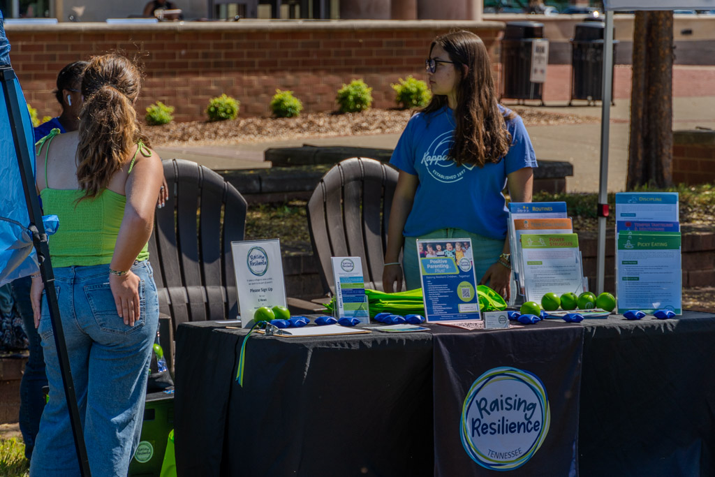 Representatives from Raising Resilience Tennessee attend the MTSU
V olunteer Fair in Murfreesboro, Tennessee on Tuesday, Sept. 30, 2025