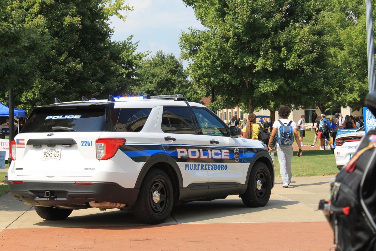 Campus Police in front of the Student Union on Sept. 16, 2025.