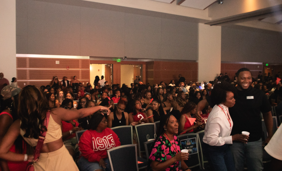 The crowd grows in the Student Union Ballroom just before the 2025 MTSU NPHC step show on Sept. 19, 2025.