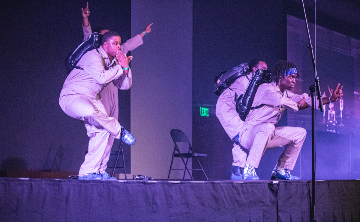 The brothers from Phi Beta Sigma had an acrobatic, Ghostbusters-themed performance at the 2025 MTSU NPHC step show in the Student Union Ballroom on Sept. 19, 2025.