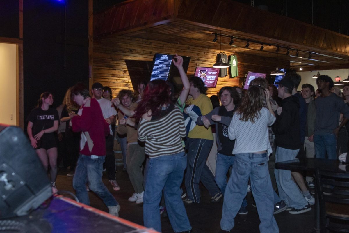 The audience dancing along to the performances at Hop Springs on Nov. 18, 2025. 