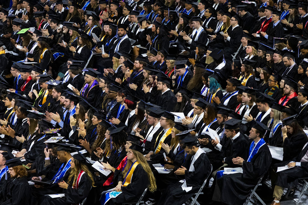 Graduates fill in MTSU’s Murphy Center at fall convocation Dec 13, 2025