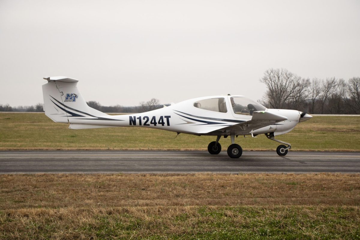 An airplane taxis down the runway at the Shelbyville Municipal Airport on Dec. 2, 2025.