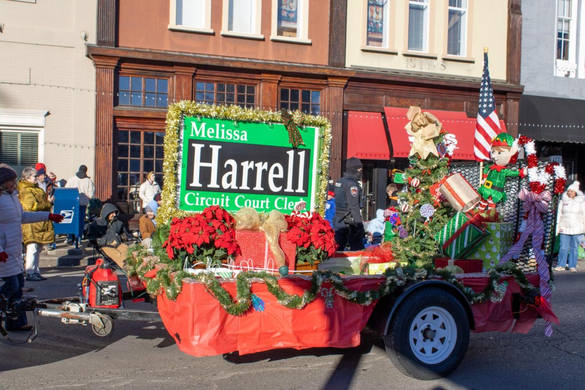 One of the parade floats in the Christmas Parade on Dec. 14, 2025.