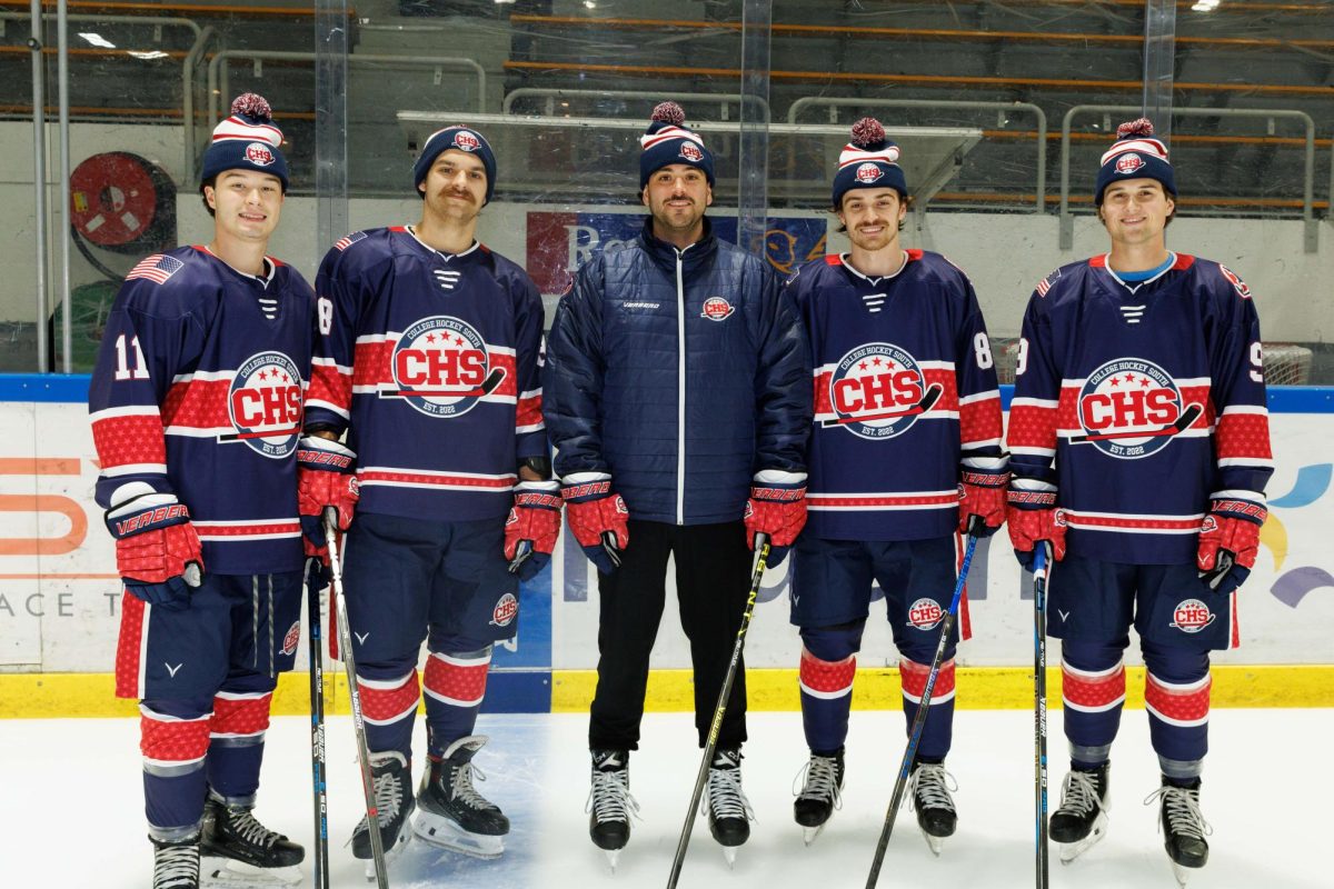 The MTSU representatives of the College Hockey South all-star team at the Centre sportif Guy-Boissière in Rouen, France on Jan. 6, 2026. Courtesy of Ryan Beatty.