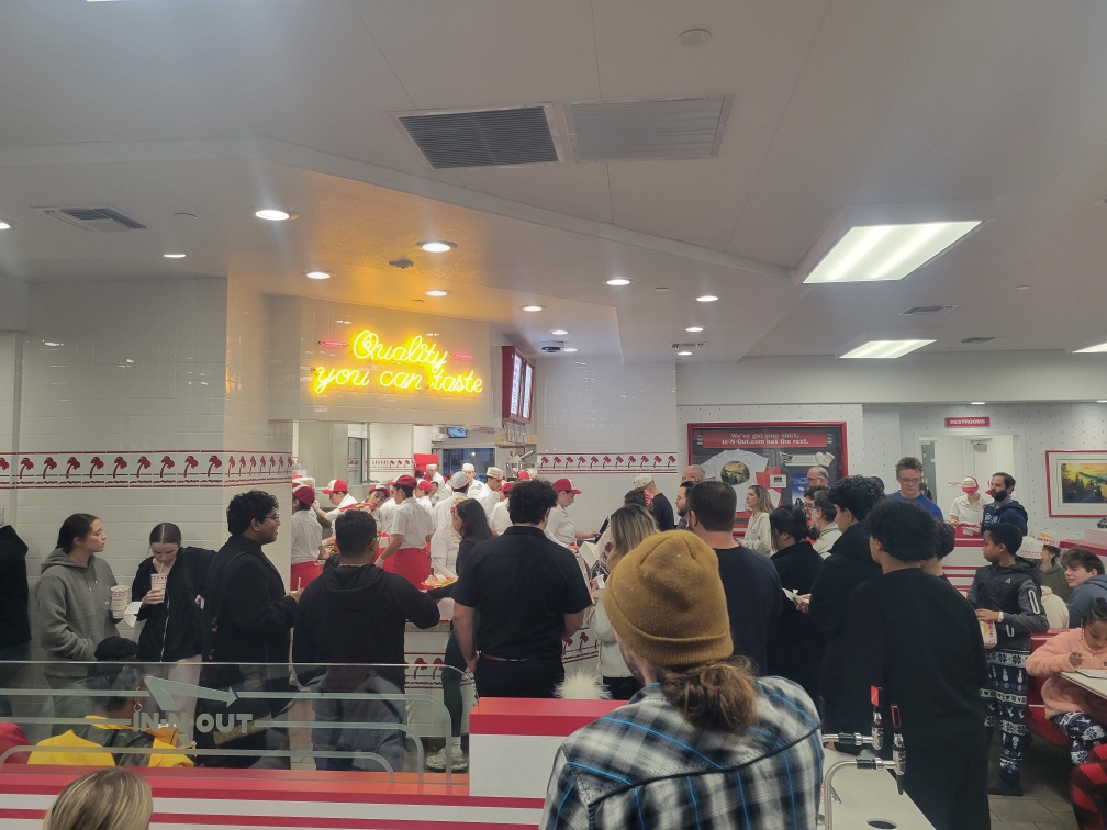Patrons wait for their number to called at In-N-Out in Murfreesboro, TN. 