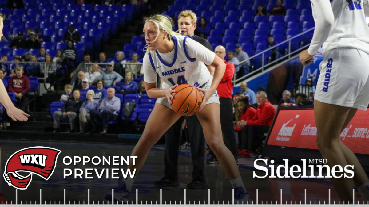 Savannah Davis looks to make a move against Western Kentucky at the Murphy Center on Feb. 15, 2025.