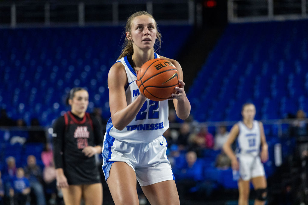 Macie Phifer takes a free throw in Murfreesboro, Tennessee, on February 13, 2026.