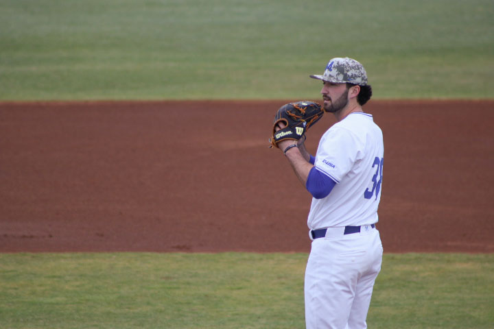 MTSU pitcher, David Horn Jr., facing off against the Bellarmine Knights at the Reese Smith Jr. Field on Feb. 14, 2026.