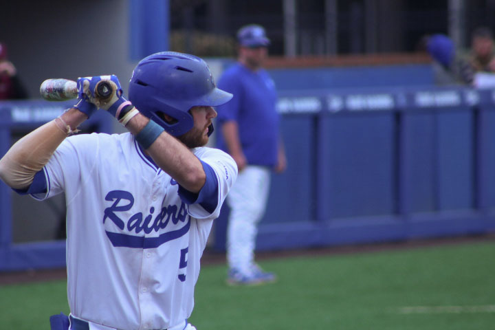 MTSU infielder, Matt Wolfe, batting against the Bellarmine Knights at the Reese Smith Jr. Field on Feb. 14, 2026.