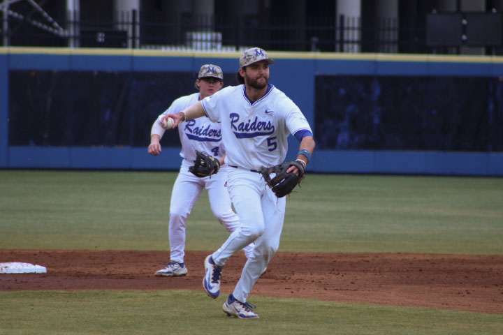 MTSU infielder, Matt Wolfe, throws to first while facing the Bellarmine Knights at the Reese Smith Jr. Field on Feb, 14, 2026. 
