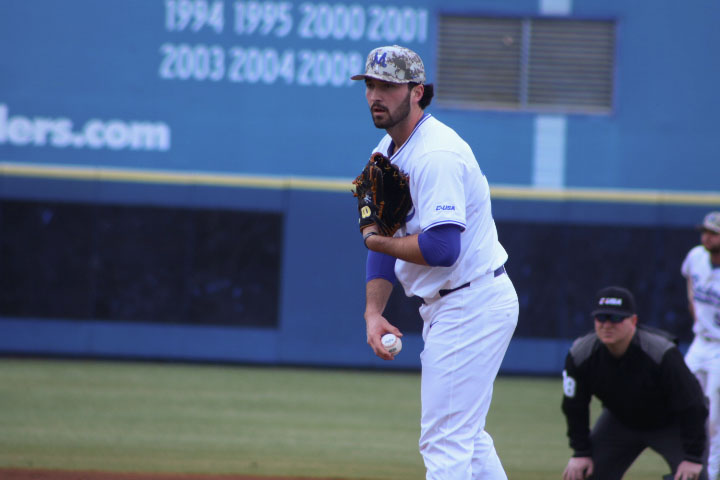 MTSU pitcher David Horn Jr. facing off against the Bellarmine Knights at the Reese Smith Jr. Field on Feb. 14, 2026.