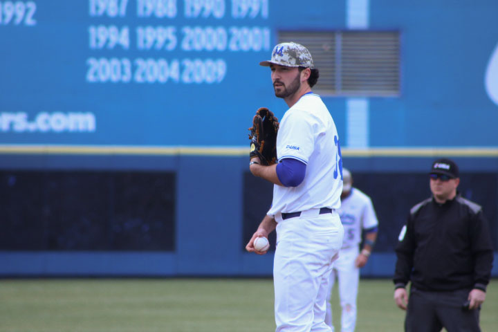MTSU pitcher David Horn Jr. facing off against the Bellarmine Knights at the Reese Smith Jr. Field on Feb. 14, 2026.