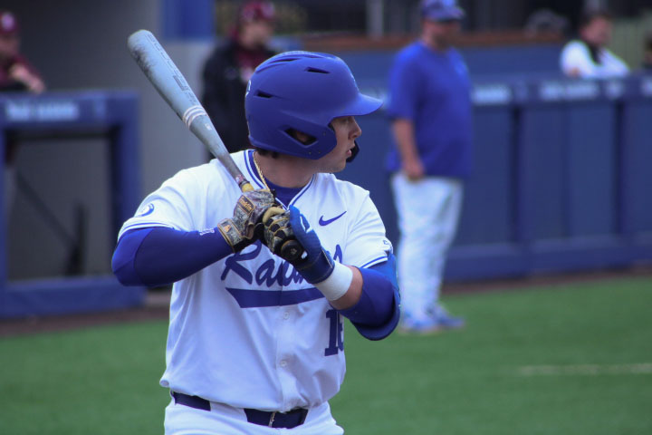 MTSU infielder Brett Vondohlen batting against the Bellarmine Knights at the Reese Smith Jr. Field on Feb. 14, 2026.