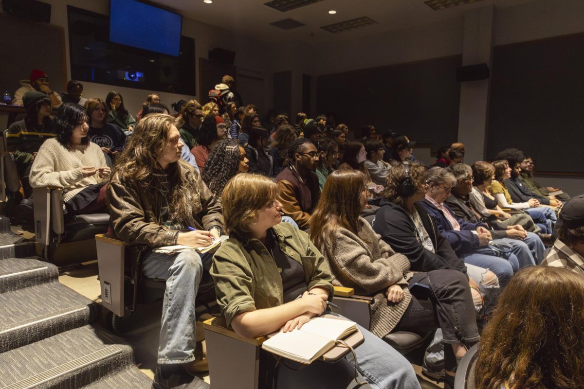 Audience taking notes and watching during Rahim Fortune's artist talk at MTSU on Feb. 3. 2026. 