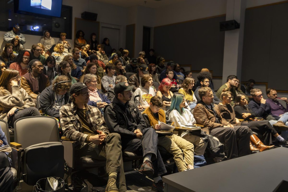 Audience taking notes and watching during Rahim Fortune's artist talk at MTSU on Feb. 3. 2026. 