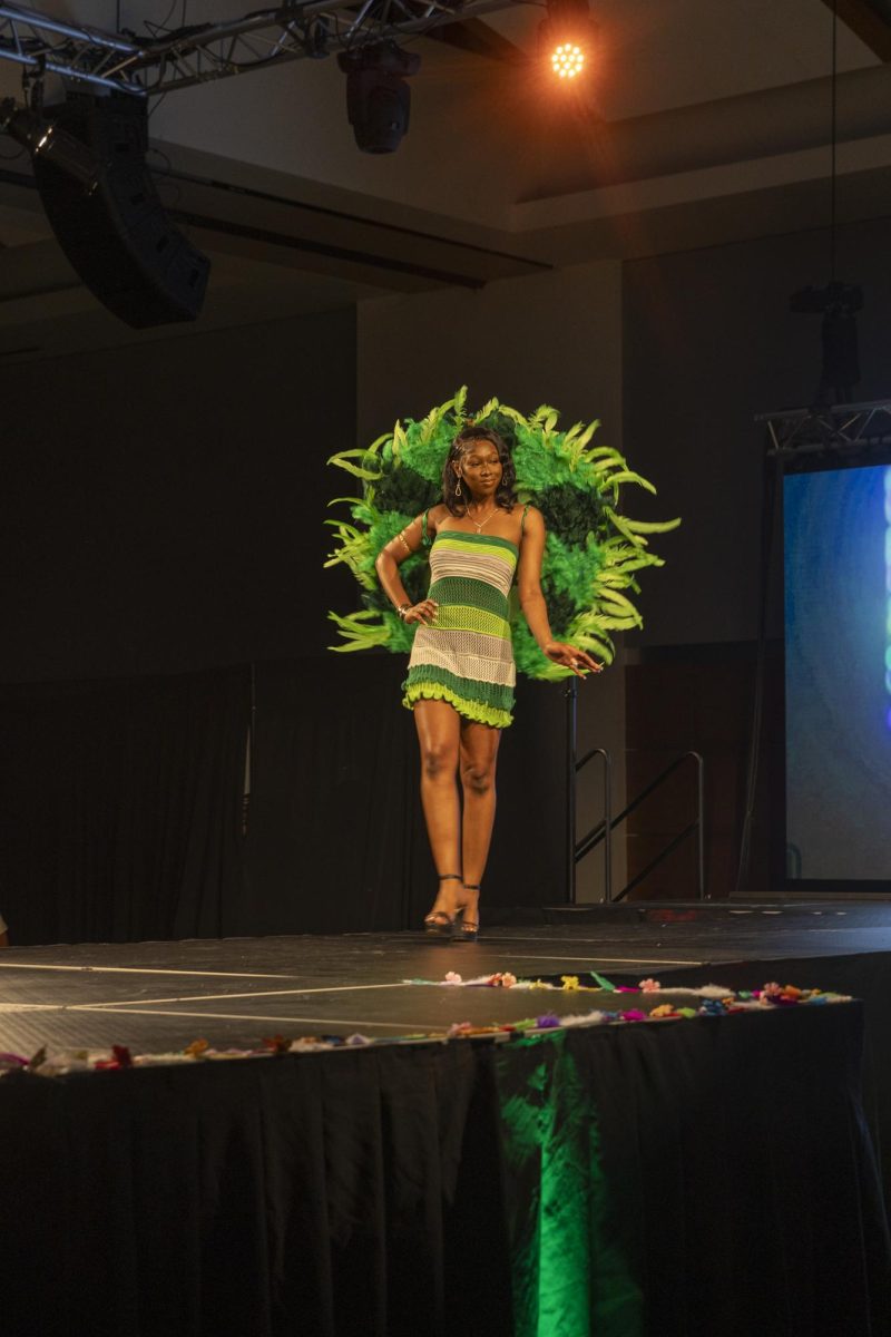 Model walking the runway in Carnival in the Motherland at the ASO fashion show at MTSU on
Feb. 13, 2026