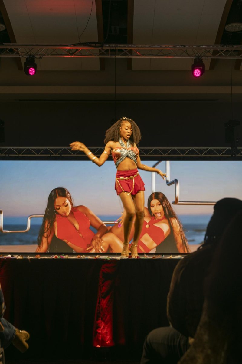Models posing on the runway in Carnival in the Motherland at the ASO fashion
show at MTSU on Feb. 13, 2026