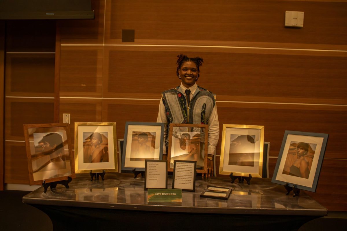 Sydney Cooper stands behind her table at the Black Culture Showcase at
MTSU on Feb. 23, 2026.