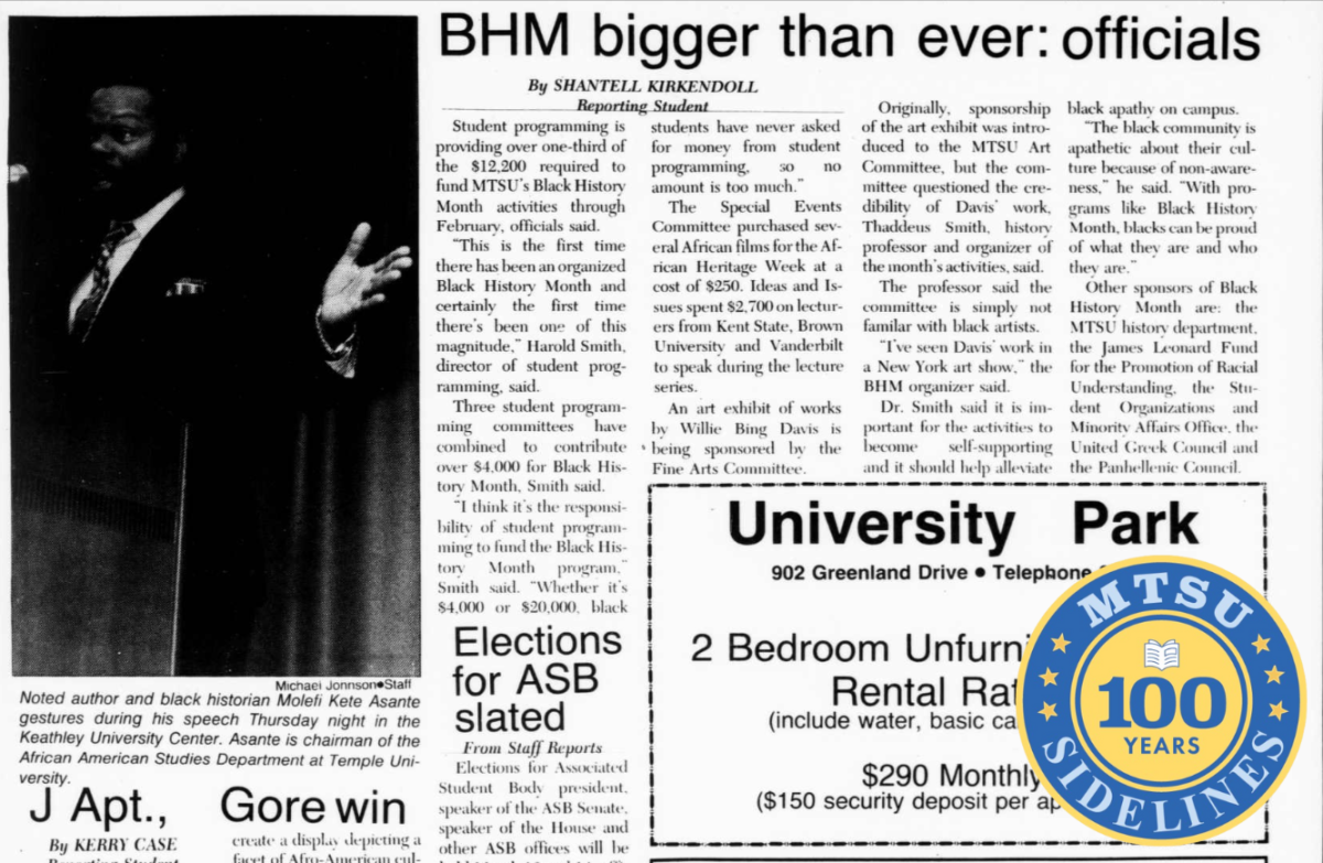Sidelines, Feb. 13, 1989.