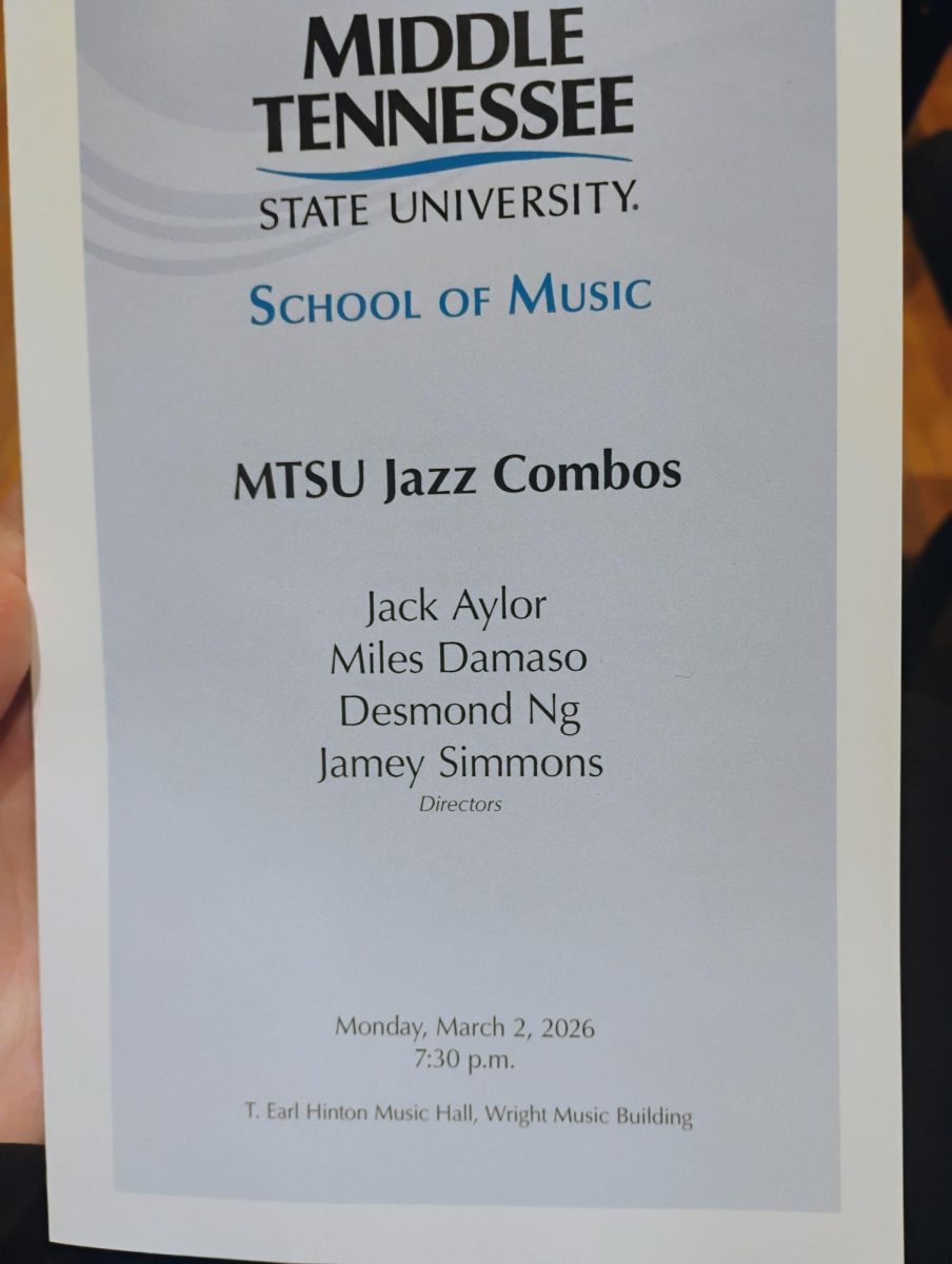 MTSU Jazz Combos program from their concert on March 2, 2026.