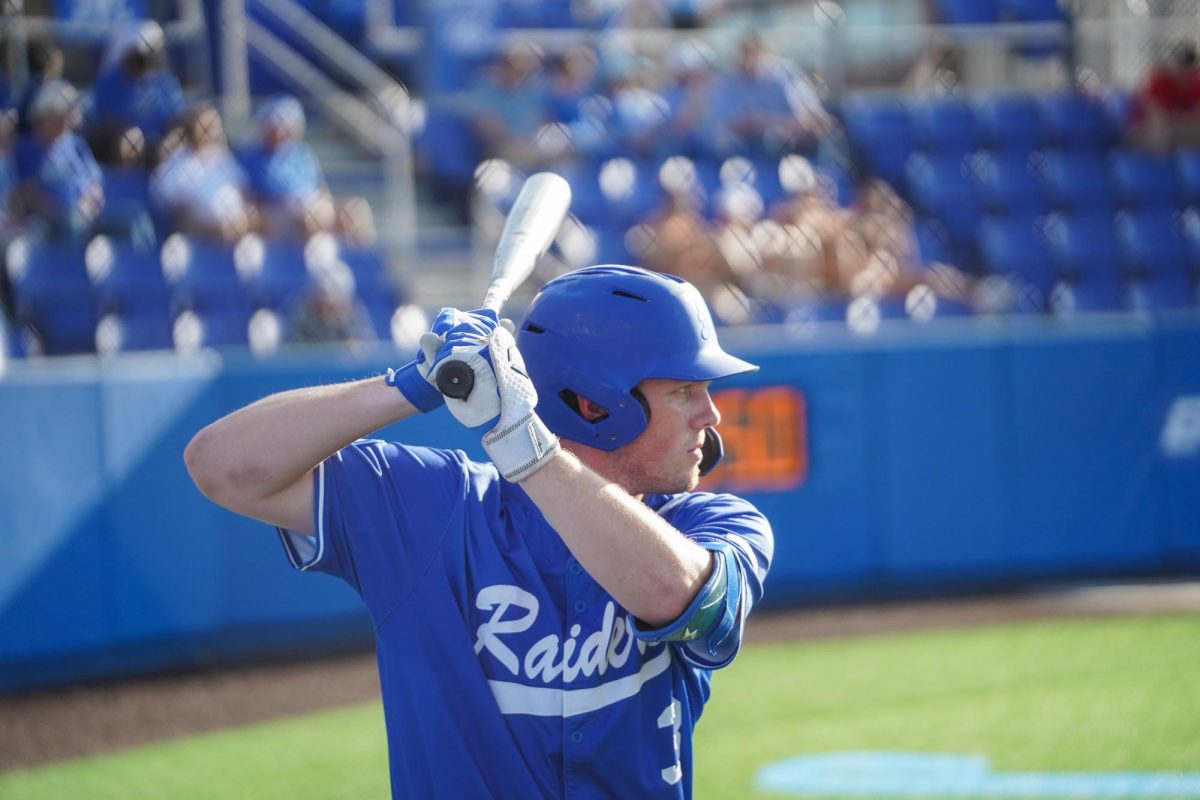 MTSU catcher Tyler Minnick waits on deck  during a game against Southern Indiana University at Reese Smith Jr field on March 31, 2026.
