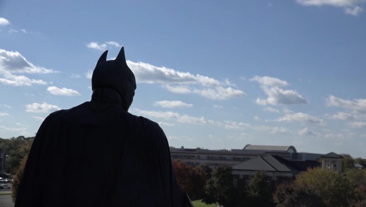MTSU Batman looking over the campus on Nov. 3, 2025. 