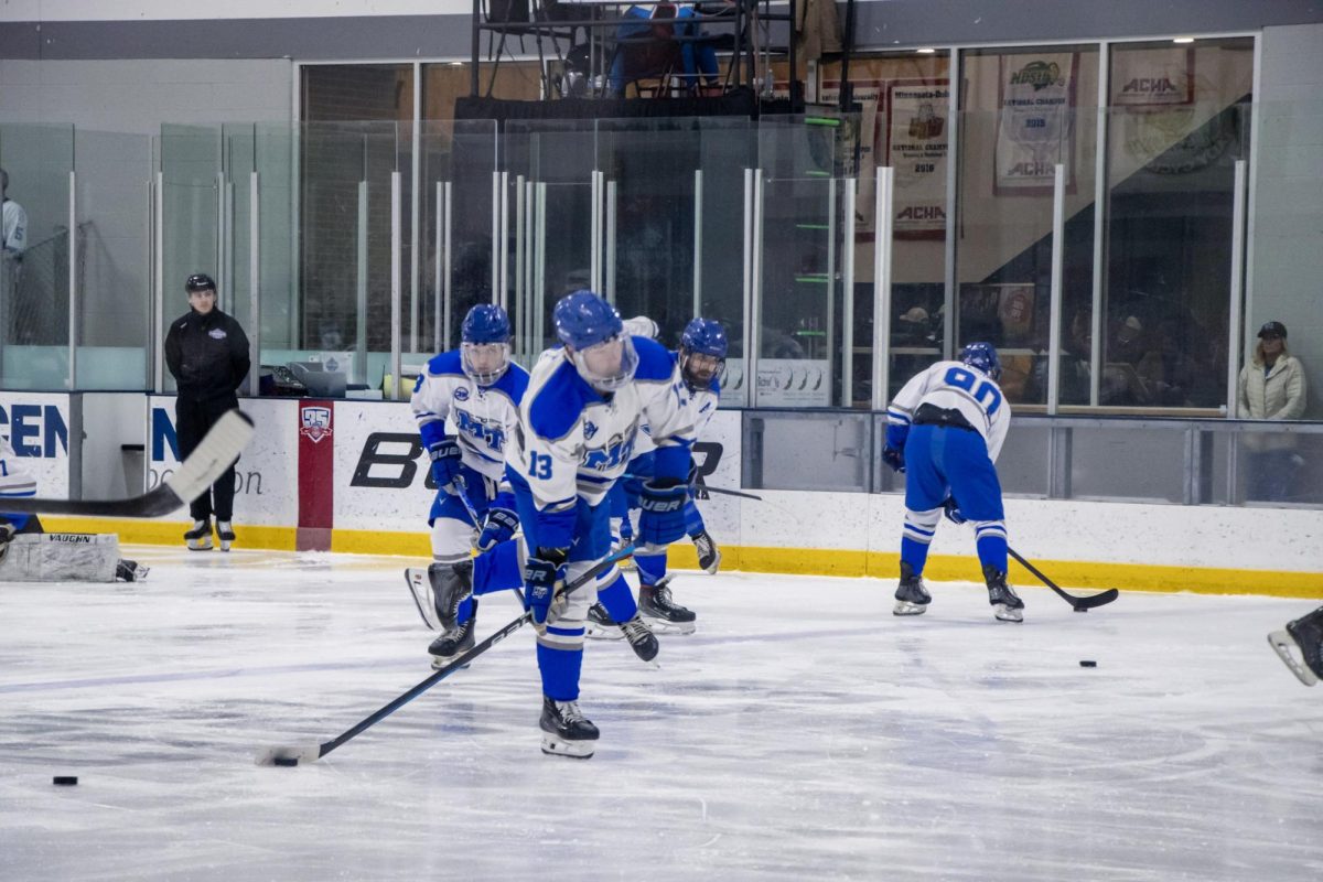 during a game against Northwood at the Centene Community Ice Center on March 19, 2026.