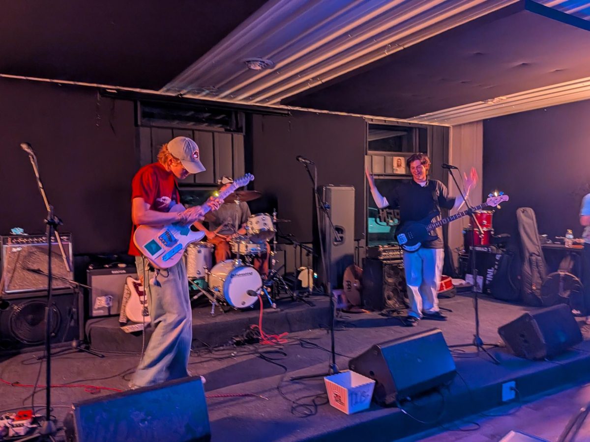 Jackson Travis (left), Luke Yarbrough (middle) and Parker Johnson (right) performing for a rowdy crowd at Mean Mel's in Cookeville, Tennessee on March 7, 2026. 