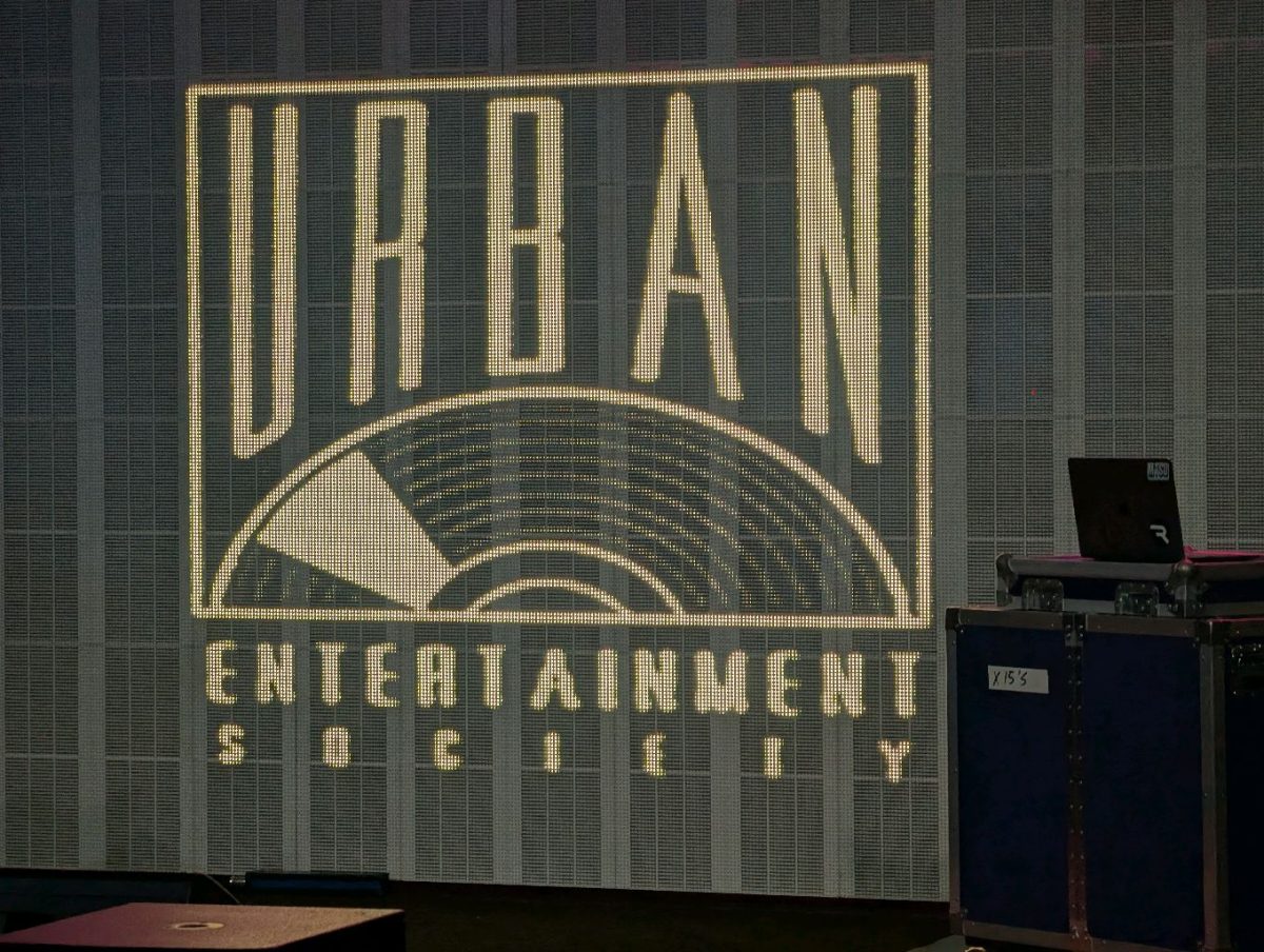 The logo for the Urban Entertainment Society at the organizations annual Beat Battle at the Chris Young Cafe on March 20, 2026.